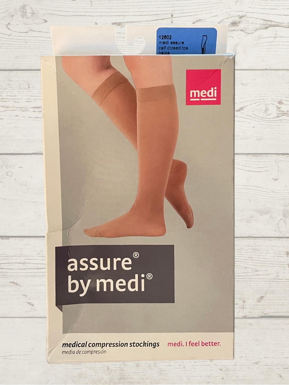MEDI Assure Women's Men's Calf Compression Stockings Beige Medium 15-20 New Box